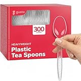[300 Pack] Heavyweight Disposable Clear Plastic Tea Spoons