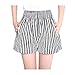 NP - Pantaloncini da donna a vita alta a righe con tasche per fasciatura da donna, estivi, casual, spiaggia, Nero e bianco, L