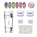 LiBiuty French Tip Nail Stamp, 12PCS Nail Art Stamper with Scrapers Kit,Silicone Nail Stamping Jelly Stamper Kit for French Manicure Home DIY Nail Art Salon