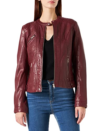 Naf Naf Chaqueta de Piel, Vino Tinto, 42 para Mujer