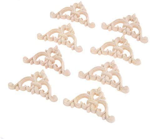 MUXSAM 16Pcs Woodcarving Corner Decal Onlay Applique Simple Hollow Sleek Design Furniture Frame Decor 4cm