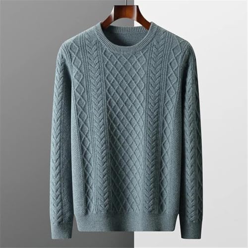 Men's Winter O-Neck Thickened Wool Sweater Loose Large Size Textured Casual Knitted Pullover Long Sleeve Pullover2