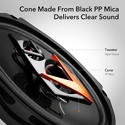 Cadence Iq693 6 X 9 Inch 3-Way Full Range Car Speakers, 150 Watts Max Power, 4 Ohms, 60 Watts Rms, 1 Inch Voice Coil Coaxial System Car Audio Loudspeakers, Pair, Grill Included #TOP3