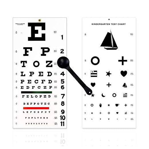 EMI OCC-WSK 3 Piece Set - Occluder Plus Snellen and Kindergarten/Children Plastic Eye Vision Exam Test Wall Charts 22 by 11 in.