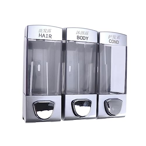 Beatifufu Wall Mount Soap Dispenser Shampoo Lotion Pump Shower Gel Body Wash Holder for Bathroom