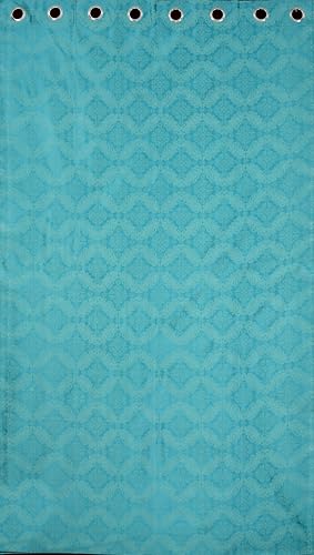 Image of Yarnis Damas Printed Room Darkening Polyester Curtains 5 Feet Long Door & Windows Living Room, Aqua Blue, Parda with Eyelets, 1 Piece