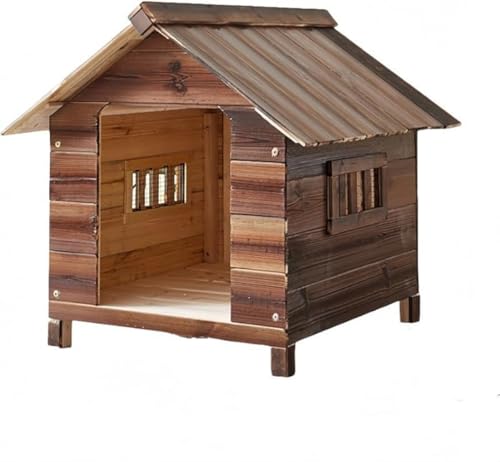 SLLS 犬小屋 木製 屋外用 ペットハウス 小型犬 中型犬 大型犬 オールシーズン 防水 防風 日よけ 組み立て簡単 耐腐食 ペット用品