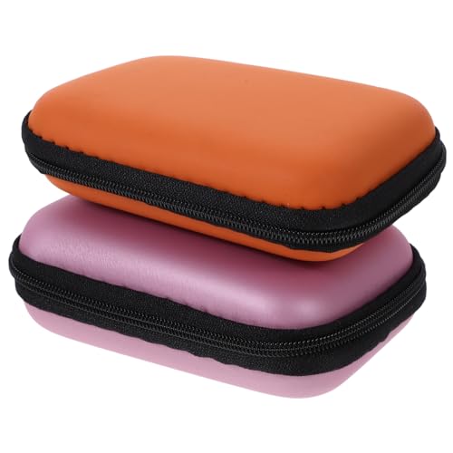 POPETPOP 2Pcs Portable Hard Drive Case Durable Storage Box with Stylish Color Scheme Space Saving Design for External Hard Drives Includes Case