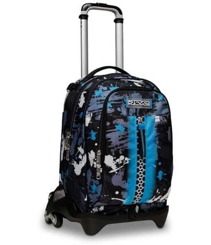 Seven Trolley Scuola Sganciabile Jack 2 Ruote, Grigio Blu, Colourjet,
