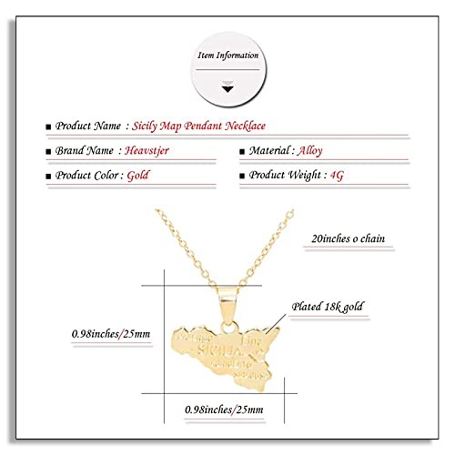 Fashion 18K Gold Plated Alloy Sicily Map Pendant Necklace,20inches Link Chain2