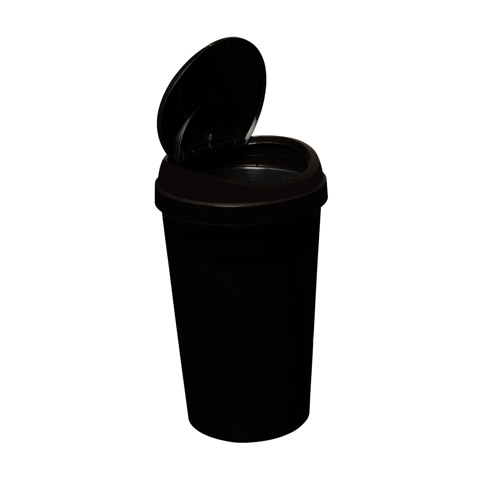 50L Top Touch Kitchen Bin Large Indoor Rubbish Bin with Coloured Lids (Black, Blue, Red, Silver, Green, Yellow) – Hands-Free Waste Disposal for Kitchen, Home, Office & Recycling (BLACK) - 4