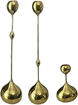 Candle Holder Golden Candle Holder, Modern Metal Water Drop Candle Holder Ornament, Suitable for Candle Light Dinner at Living Room Table (Color : A4)