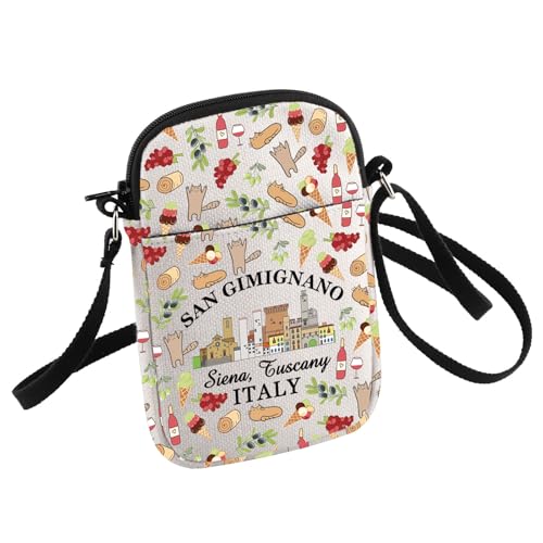 Italy Souvenir Crossbody Bag Tuscany Welcome Gift San Gimignano Travel Small Sling Bag Italian Wedding Gift