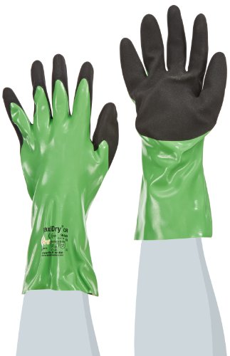 ATG 56-630/XL MaxiChem Blended Polymer Gloves with Gauntlet Cuff, Green/Black, X-Large, 1-Dozen
