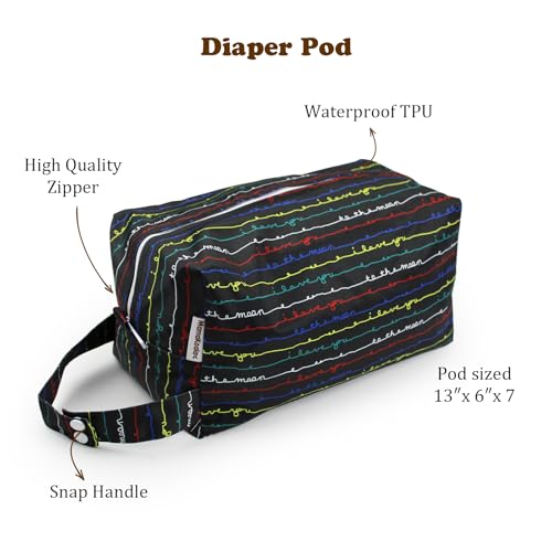 Image of Mama Koala Waterproof Diaper Pods for Baby Items, Cloth Diapers, Swimsuits, Travel, Gym Clothes, Beach, Pump Parts, Toiletries, 2 Pack(DP-Love You)