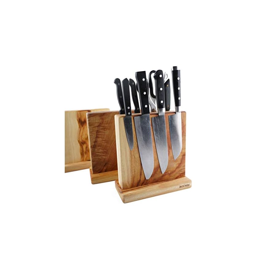 BOUMBI-Beautiful-Grain-Wood-Magnetic-Knife-Block-with-Strong-Magnets-Double-Side-Cutlery-Display-Stand-and-Storage-Rack-Camphor-Laurel BOUMBI Beautiful Grain Wood Magnetic Knife Block with Strong Magnets, Double Side Cutlery Display Stand and Storage Rack (Camphor Laurel)