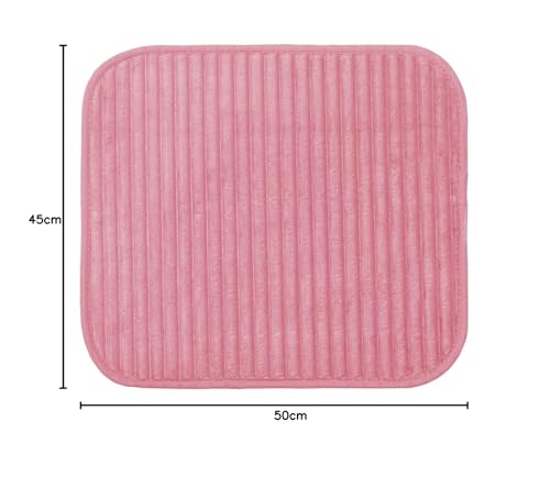 Gözze - Non-Slip Soft Bath Mat, 100% Polyester, 50 x 45 cm - Dusty Pink, 45 x 50 cm (Rectangular) - Image 2