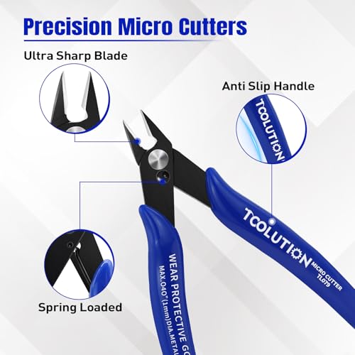Image of 2-Piece Precision Pliers Set 5 Inch Mini Needle Nose Pliers & Wire Cutters | High Carbon Steel, Spring-Loaded Jewelry Pliers for Crafting, Model Making, Electronics, Wire Cutting