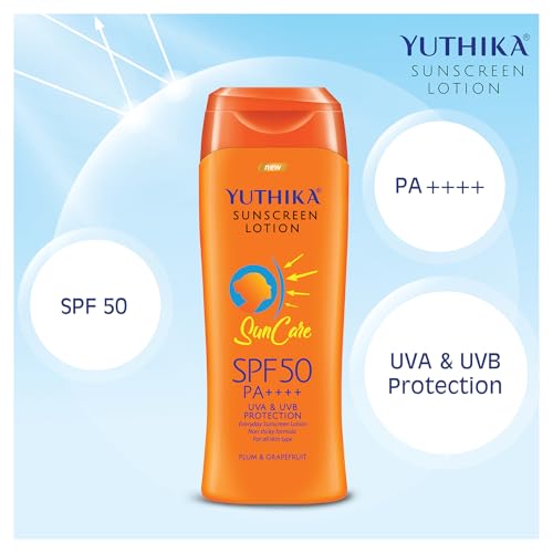 Yutika Yuthika Sunscreen Lotion SPF 50 PA+++ (100ml) | High-Protection, Broad-Spectrum Sunblock | UVA & UVB Protection | Lightweight, Non-Greasy Formula for Face & Body