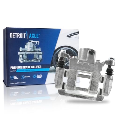 Image of Detroit Axle - Rear Right Brake Caliper for Hyundai 2011-2015 Sonata | Kia Optima Passenger Side Disc Brake Caliper with Bracket 2012 2013 2014 Replacement