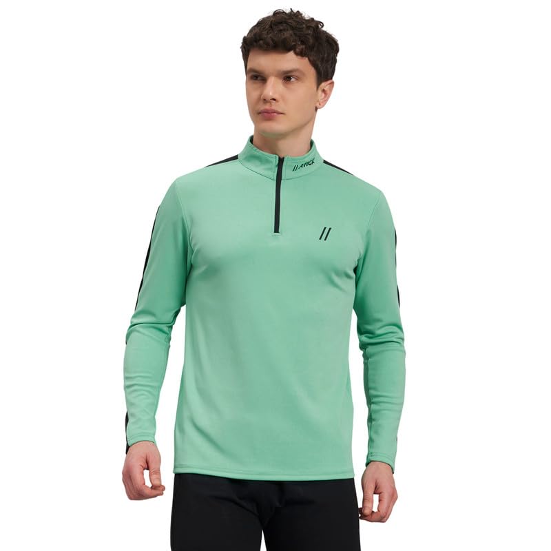 Image of ATICX Polyester Full Sleeve Compression High Turtle Neck Sports Jersey T Shirt for Men - Quick Dry Fit Gym Workout Top for Running, Swimming, Training, Cycling, Football, Badminton