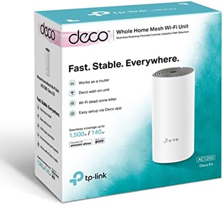 TP-Link Deco E4 1-Pack , AC1200 Mbps, Dual-Band, 10/100Mbps Portları, 100 Cihaza Kadar Bağlanılabilirlik, Mobil Uygulama ile Kolay Kurulum, Wi-Fi 5 Mesh Sistemi - Görsel 4