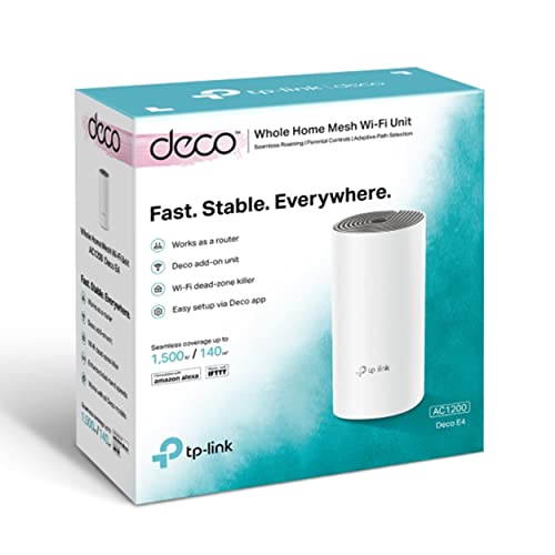 Image of TP-Link Deco E4 Whole Home Wi-Fi Mesh System, Seamless and Speedy(AC1200) 1200Mbps Wireless, Works with Amazon Echo /Alexa, Router and WiFi Booster Replacement, Parental Control, Dual Band