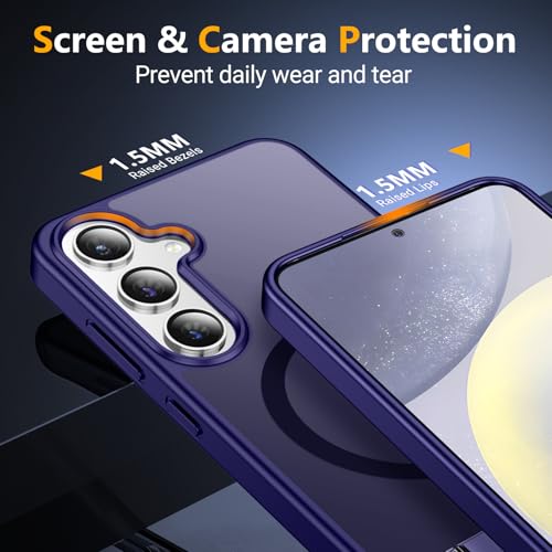 Image of SPIDERCASE Magnetic for Samsung Galaxy S24 Case, [3 Stand Ways][ Military Grade Drop Protection] with Invisible Stand Shockproof Slim Case for S24 6.2 inch,Purple