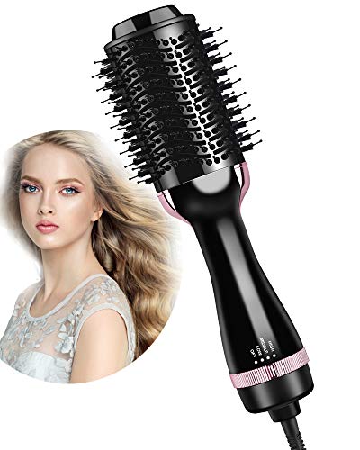 Hair Dryer Brush, Hair Dryer and Styler Volumizer in One, 4 in 1 Hot Air Brush Styler and Dryer with Negative Ionic, Blow Dryer Brush with Comb for Fast Drying, Straightening, Curling, Rotating