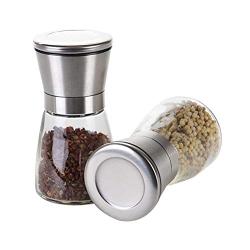 Yardwe 3Pcs Moedores de Sal de Aço Inoxidável Moedor de Pimenta Moinho de Sal Pimenta Shaker para Co