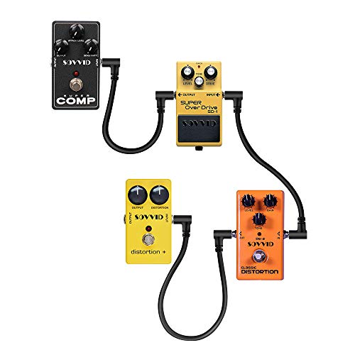 Sovvid PATCH CABLES Black Guitar Pedal Cable Effect Cable Cord, 1/4 Inch Inch Ts Right Angle Guitar Patch Cable thumb #5
