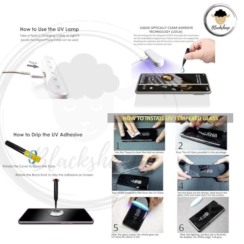 Image of BLACKSHEEP HD+ UV Tempered Glass Screen Protector Guard Compatible For Redmi Note 15 Pro Plus 5G Full Adhesive UV Curved Case Friendly HD Clarity with easy installation kit