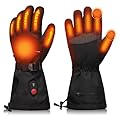 Heated Gloves for Men Women, Heated Work Glove Waterproof Electric Heating Ski Gloves Rechargeable 7.4V Battery Wear-Resistant Leather Warm Gloves for Outdoor Work Motorcycle Snowboard