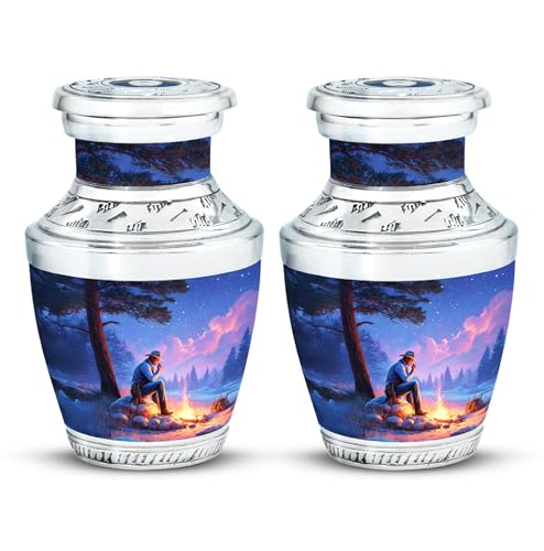 Image of Cowboys Urn Cremation Urns for Men & Women 3 Inch 2 Qty | Mini Urn for Male & Female Funeral Keepsakes for Ashes