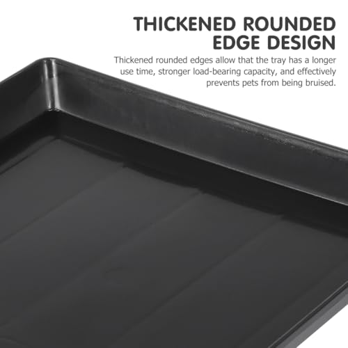 Image of POPETPOP Dog Crate Tray Replacement : 2Pcs Plastic Replacement Tray for Dog Crate - Cage Bottom Pan for Potty Training, Easy to Clean, 17.29X11.20X1.18in (Black)