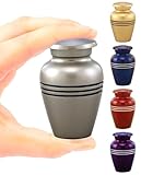 Immortal-Memories Serenity Keepsake Urn for Ashes - Miniature Urns - Mini Jar - Pet Urn - Token Urn with Velvet Bag (Pewter)