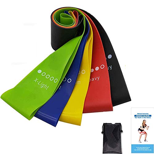 XDSP Bandas Elasticas Fitness - de Resistencia 5 Cintas Bandas de Resistencia para Entrenar Glúteos Yoga, Movilidad Recuperación, Estiramientos, Entrenamiento de Fuerza