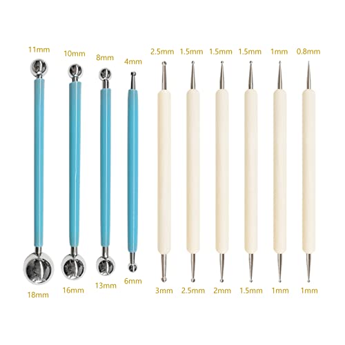 10pcs dotting tools ball end dot art tools for rock painting pottery clay modeling embossing art mandala