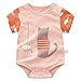 Treer Strampler Baby Mädchen und Jungs, Spielanzug 100% Baumwolle Sommer Babybody Baby Kurzarm-Body für Neugeborene Weich Short-Sleeve Bodysuits (73cm,Orange Kätzchen)