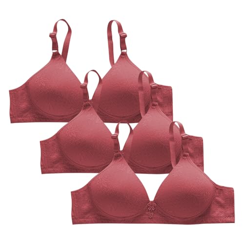 Cocila Sujetador Deportivo Mujer Alto Impacto Sports Bras Women's 3 Pack No Underwire Breathable Full Support Plus Size Brassiere Everyday Bra For Older Women Gathered Top Deportivos Abrochar