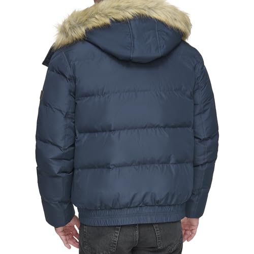 Image of Andrew Marc Men's Short Quilted Inner Bib Attached Umbra Down Bomber With Hybrid Down Fill