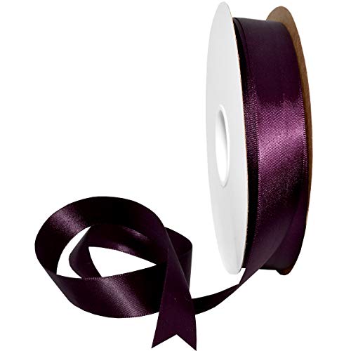 Image of Morex Ribbon 08822 /50-290 Double Face Satin Ribbon, 7 /8 inch x 50 Yd, Shadow Purple