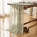 Keketoarrange Sage Green Table Runner Easter Decor Cheesecloth 120 Inch 10 FT Rustic Boho Cheese Cloth Runner for Wedding Baby Shower Bridal Shower Sheer Gauze Centerpiece Spring Home Decorations