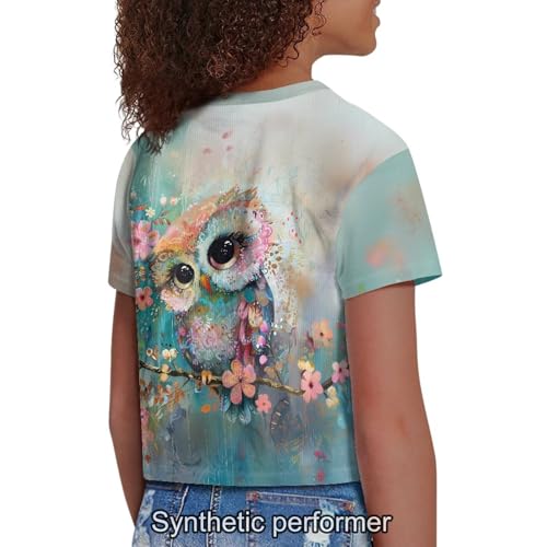 Image of 4th of July Shirt for Girls 7-8 Years US Flag Crop Tops Kids Outfit Independent Day Graphic Tee-