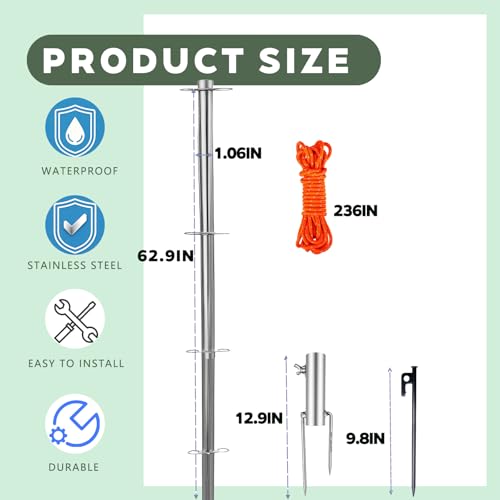 Support de bannière d'extérieur avec base à lester anti-vent - 5