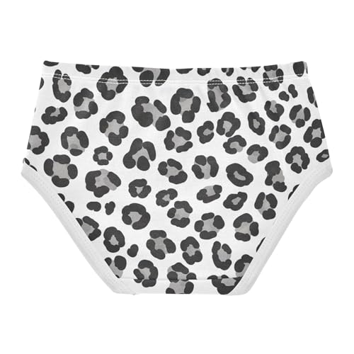 Black Grey Leopard Spots White Panties Little Girl Toddler Underwear Floral Cotton Stylish Briefs Kids Undies 2t2