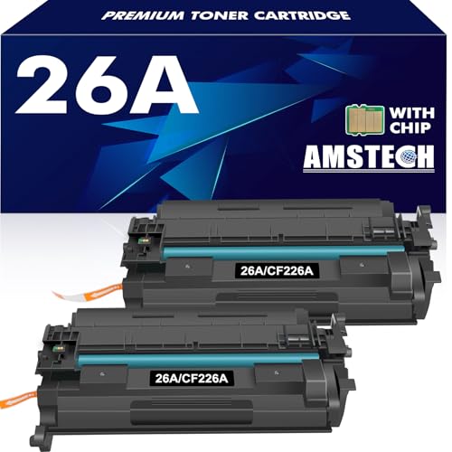 Amstech Cartuccia Toner Compatibile per HP 26A CF226A 26X CF226X Laserjet Pro MFP M426fdw M426dw M426fdn M402d M402dn M402dw M402n M402 M426 Drucker ( Confezione da 2, Nero )