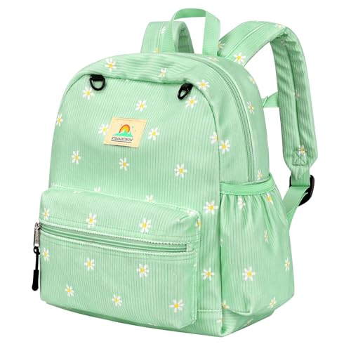 Image of STEAMEDBUN Corduroy Toddler Backpack for Girls 2-4: Kids backpack for Boys Girls - 12 inch Preschool Kindergarten Backpacks - Daisy