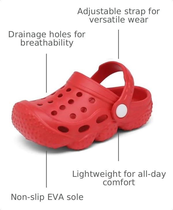Image of INMINPIN Kids Girls Boys Clogs Garden Shoes Toddler Slides Sandals Children Water Shower Beach Pool Slippers Indoor Outdoor