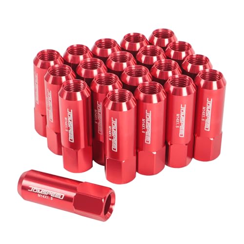 Image of JDMSPEED New Red 20PCS M14X1.5 60MM Extended Forged Aluminum Tuner Racing Lug Nut